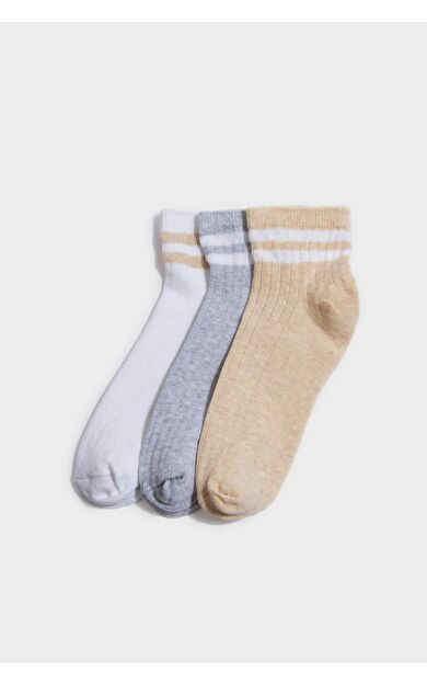 Kız Çocuk 3'lü Pamuklu Uzun Çorap