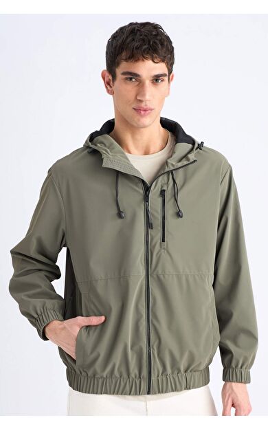 DeFacto Su İtici Regular Fit Mevsimlik Baharlık Kapüşonlu Fermuarlı Mont D7883AX25SPKH401
