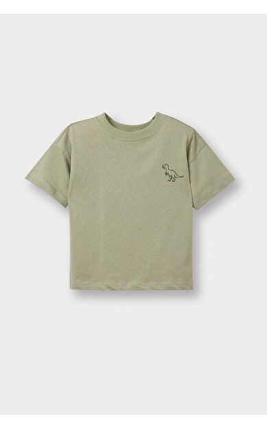 DeFacto Regular Fıt Slogan Desenli Kısa Kollu Tişört Erkek Bebek