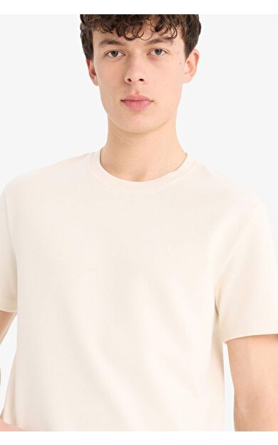 DeFacto Regular Fit Bisiklet Yaka Basic Düz Kısa Kollu Twill Tişört