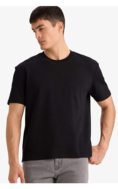 DeFacto Regular Fıt Bisiklet Yaka Twill Kısa Kollu Tişört