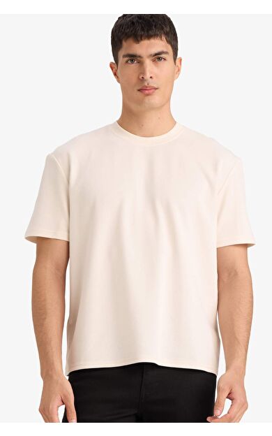 DeFacto Regular Fıt Bisiklet Yaka Twill Kısa Kollu Tişört