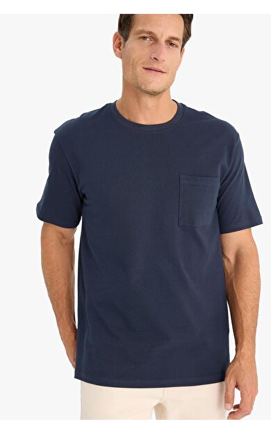DeFacto New Regular Fit Bisiklet Yaka Kısa Kollu Basic Düz Pike Tişört D7931AX25SPNV71