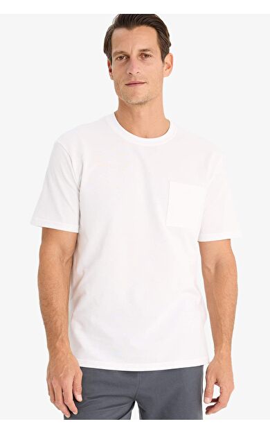 DeFacto New Regular Fit Bisiklet Yaka Kısa Kollu Basic Düz Pike Tişört D7931AX25SPWT34