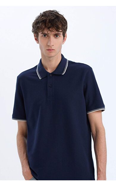 DeFacto Regular Fit Polo Yaka Kısa Kollu Waffle Polo Tişört D7932AX25SPNV135