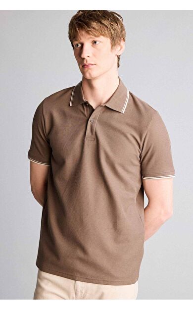 DeFacto Regular Fıt Polo Yaka Waffle Kısa Kollu Polo Tişört