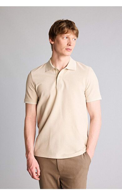 DeFacto Regular Fıt Polo Yaka Waffle Kısa Kollu Polo Tişört