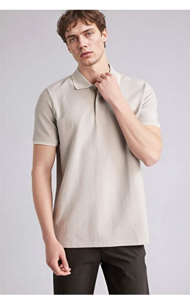 DeFacto Regular Fıt Polo Yaka Waffle Kısa Kollu Polo Tişört
