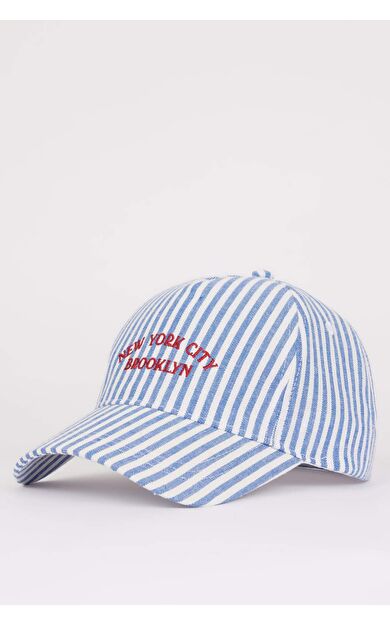 DeFacto Kadın Etiket Baskılı Dokuma Beyzbol Basketbol Şapkası D7995AX25SMBE100