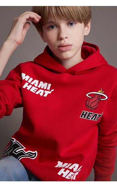 DeFacto Erkek Çocuk NBA Miami Heat Kapüşonlu Sweatshirt