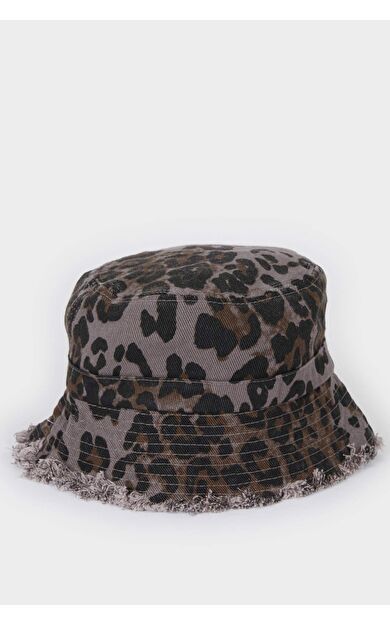 DeFacto Kadın Leopar Desenli Dokuma Beyzbol Basketbol Şapkası D8005AX25SMKR1