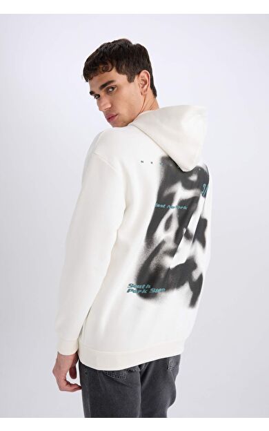 DeFacto Boxy Fit Kapüşonlu Sırt Baskılı Sweatshirt D8021AX25SPER105