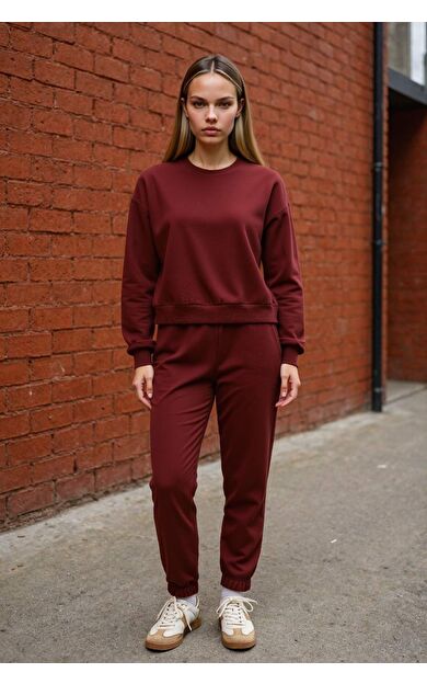 Regular Fit Normal Kalıp Basic Düz İçi Kalın Polarlı Eşofman Takımı