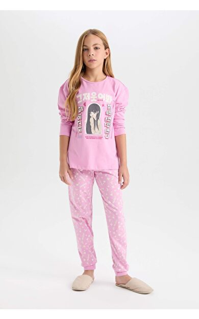 DeFacto Kız Çocuk Regular Fit 2'li Pijama Takımı D8191A8NSPN444