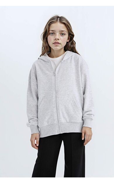 DeFacto Kız Çocuk Basic Düz Kapüşonlu Hırka