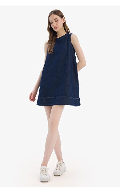 DeFacto Fashion Fit Yumuşak Jean Elbise