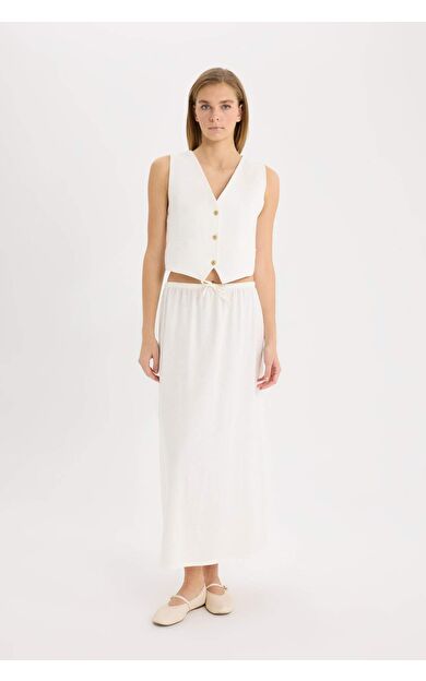 Coool A Kesim Normal Bel Keten Maxi Etek D8274AX25SMWT32