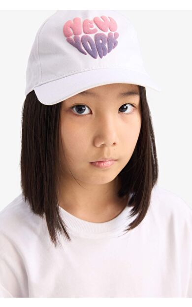 DeFacto Kız Çocuk Baskılı Pamuklu Cap Şapka D8430A825SMWT1