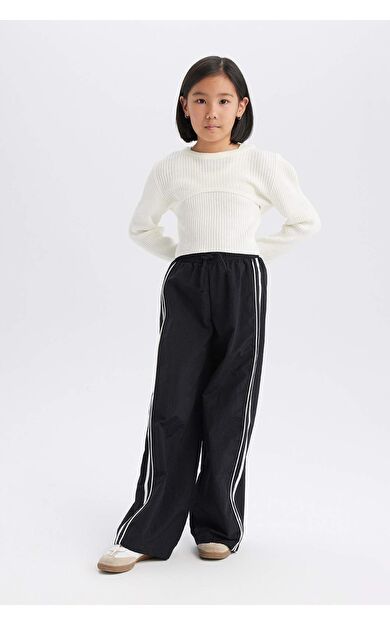 DeFacto Kız Çocuk Beli Lastikli Wide Leg Geniş Paça Pantolon