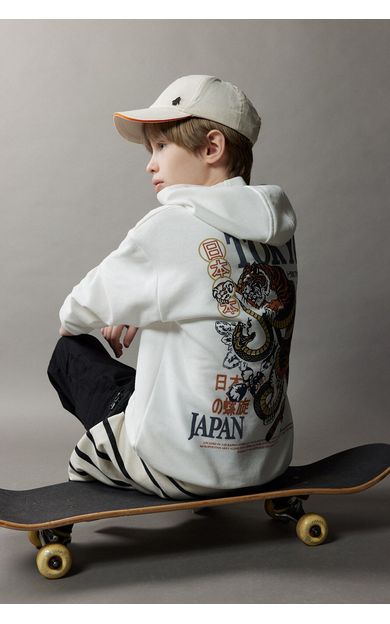 DeFacto Erkek Çocuk Oversize Geniş Kalıp Kapüşonlu Sweatshirt