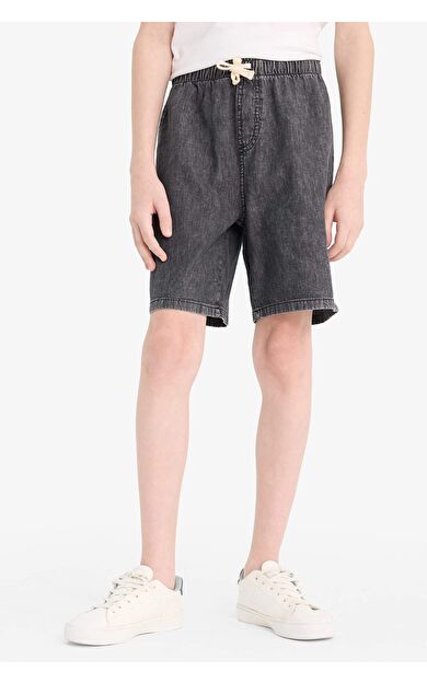 Erkek Çocuk Beli Lastikli Jean Şort
