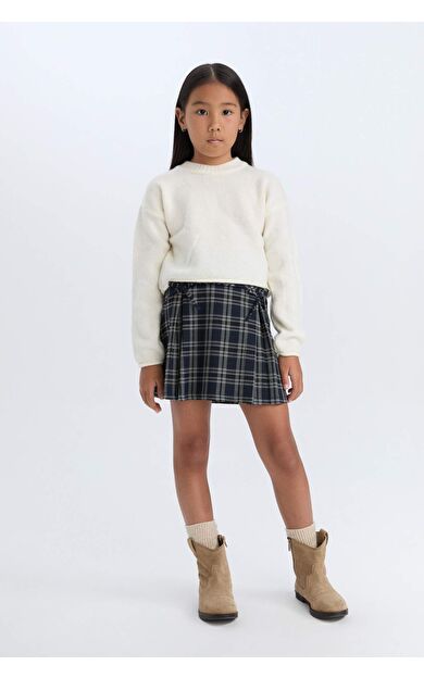 Kız Çocuk Kareli Pileli Etek D8603A824WNIN103