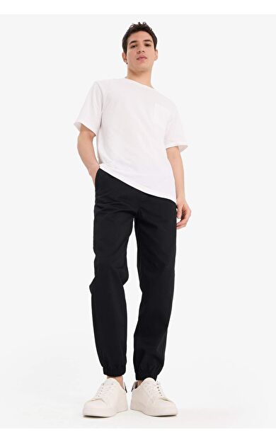 DeFacto Jogger Slim Fit Gabardin Pantolon D8607AX25SPBK81