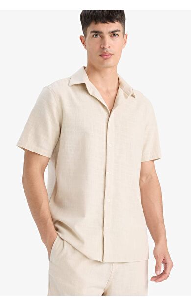 DeFacto %100 Pamuk Regular Fit Polo Yaka Yazlık Kısa Kollu Gömlek D8613AX25SMBG655