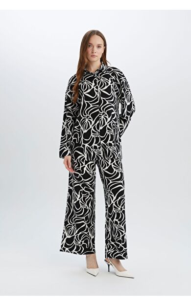 DeFacto Regular Fit Desenli Bürümcük Pantolon
