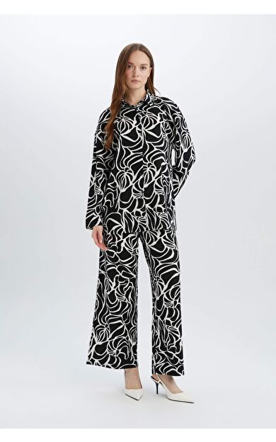 Regular Fit Desenli Bürümcük Pantolon