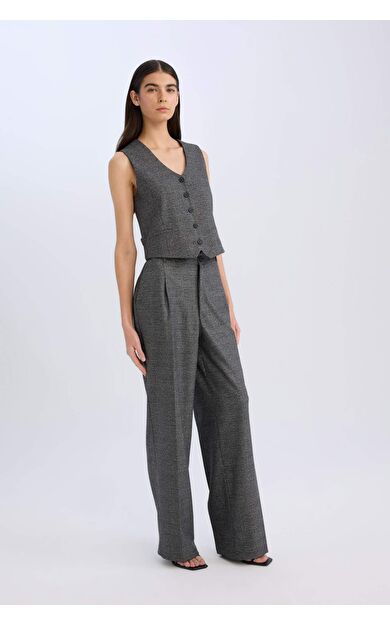 DeFacto Wide Leg Cepli Yüksek Bel Geniş Paça Pantolon