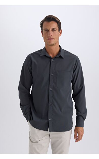 DeFacto Regular Fit Polo Yaka Uzun Kollu Gömlek D8713AX25SPAR15
