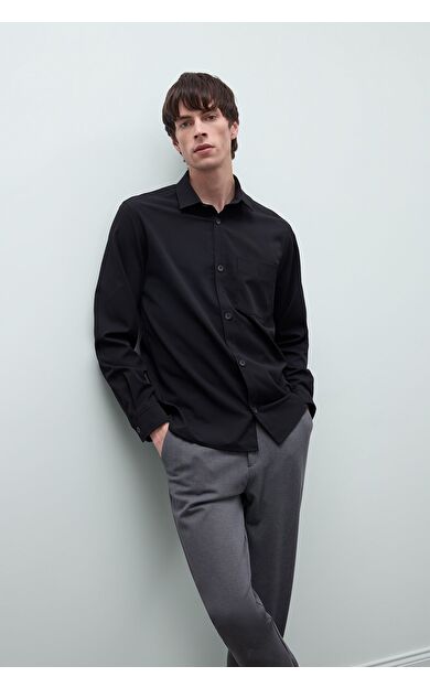 DeFacto Regular Fit Polo Yaka Uzun Kollu Gömlek D8713AX25SPBK27