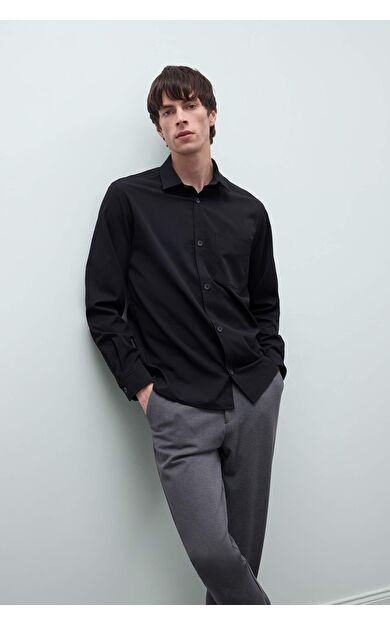 DeFacto Regular Fit Polo Yaka Uzun Kollu Gömlek D8713AX25SPBK27