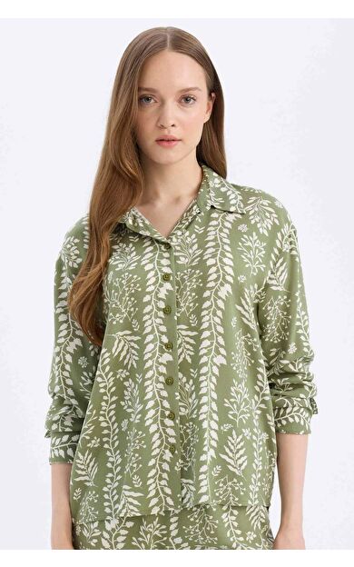 DeFacto Regular Fit Desenli Uzun Kollu Gömlek D8841AX25SPKH461