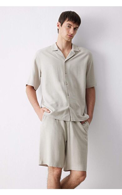 DeFacto Relax Fit Pamuklu Yazlık Kısa Kollu Gömlek