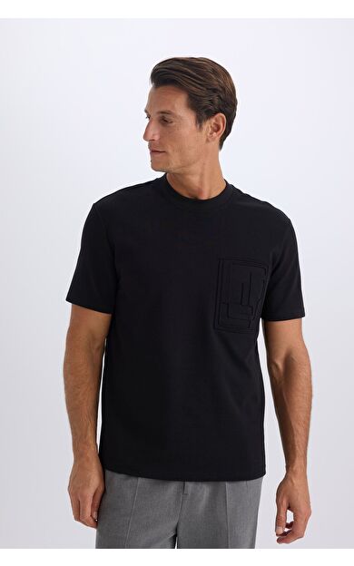 DeFacto Regular Fit Bisiklet Yaka Kısa Kollu Ağır Kumaş Tişört D8931AX25SPBK81