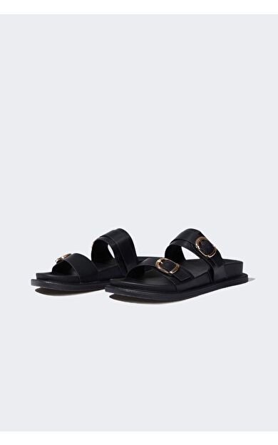 DeFacto Kadın Düz Taban Suni Deri Terlik D8989AX25SMBK23