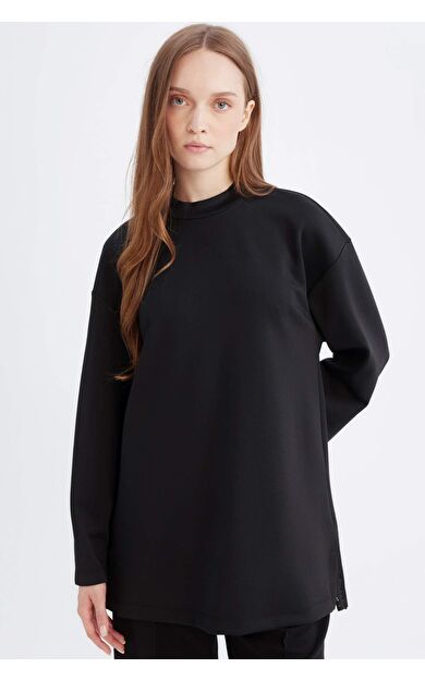 DeFacto Relax Fit Skuba Dalgıç Kumaş Uzun Kollu Tunik