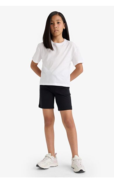 DeFacto Kız Çocuk Relax Fit Sweatshirt Kumaşı Şort D9058A825HSBK81