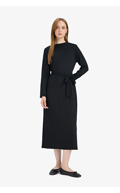DeFacto Regular Fit Bisiklet Yaka Elbise