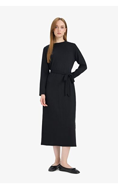 Regular Fit Bisiklet Yaka Elbise