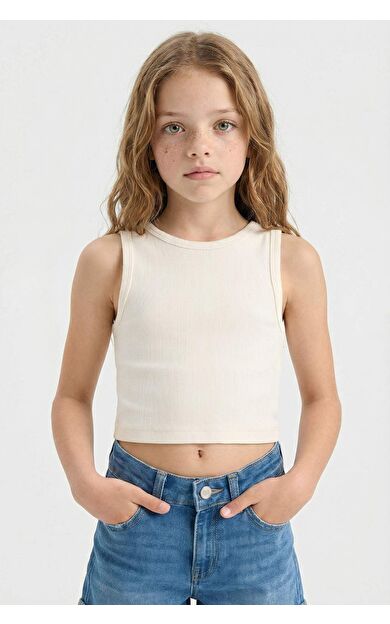 DeFacto Kız Çocuk Bisiklet Yaka Basic Düz Atlet D9097A825HSER100