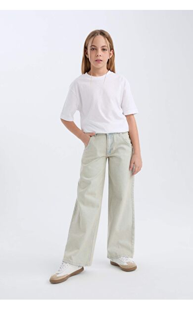 Kız Çocuk Wide Leg Geniş Paça Jean Pantolon D9128A825SPNM39
