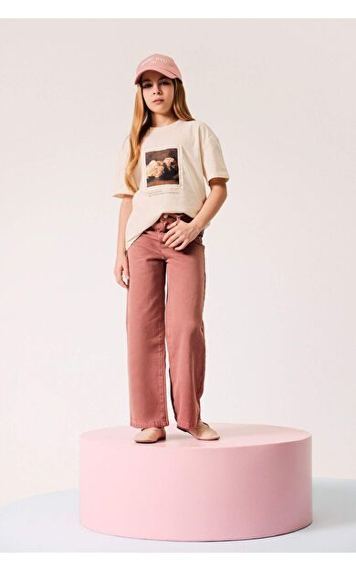 DeFacto Kız Çocuk Wide Leg Geniş Paça Pamuklu Pantolon D9131A825SMBN365