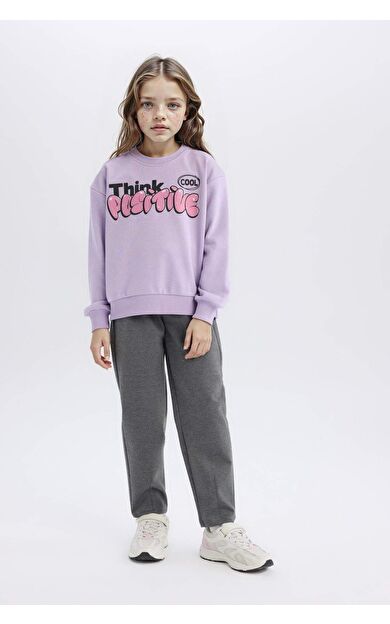 DeFacto Kız Çocuk Baskılı Beli Paçası Lastikli Jogger Eşofman Altı D9170A824AUGR93