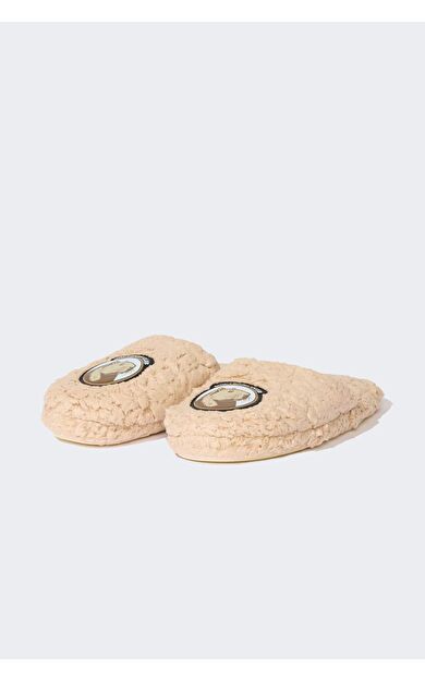 DeFacto Kadın Capybara Temalı Düz Taban Pelüş Ev Terliği