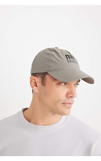 DeFacto Erkek Etiket Baskılı Dokuma Beyzbol Basketbol Şapkası D9207AX25SMGR2
