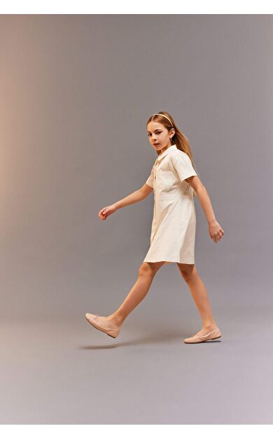 Gabardin Kısa Kollu Elbise