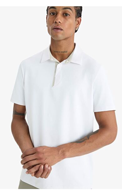 DeFactoFit Esnek Kumaş Standart Fit Sporcu Kısa Kollu Polo Tişört